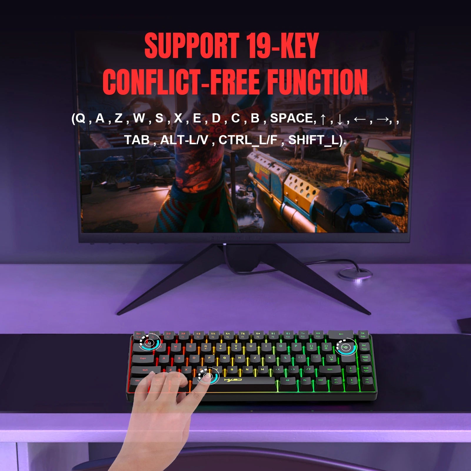HXSJ V200 RGB Mini Gaming-Tastatur
