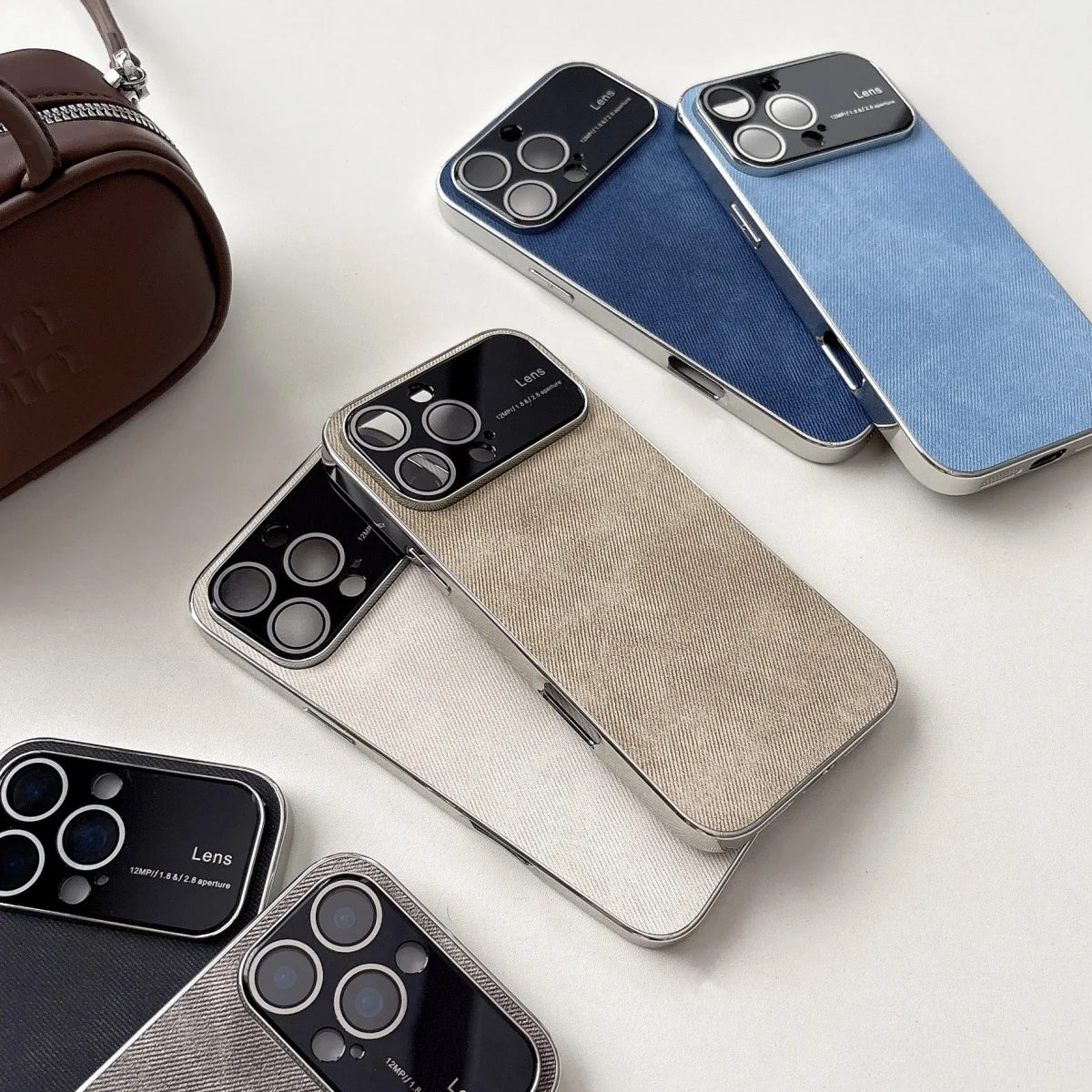 Retro Cowboy Stoff Handyhülle mit Fenster