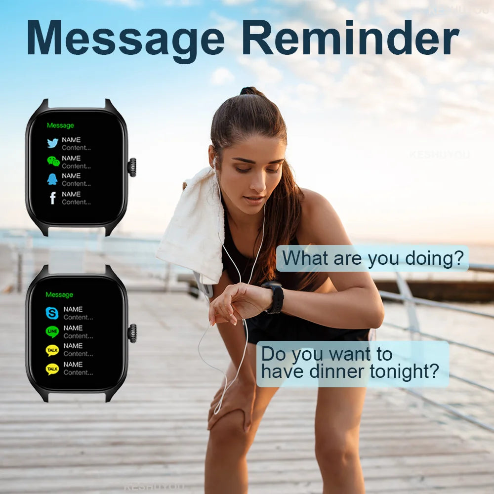 Smartwatch 2,01" HD Display mit Anruf- & Nachrichtenfunktion