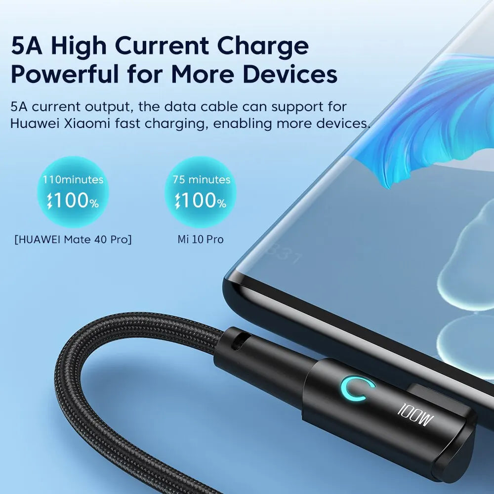 Toocki 100W USB-C Kabel 90 Grad