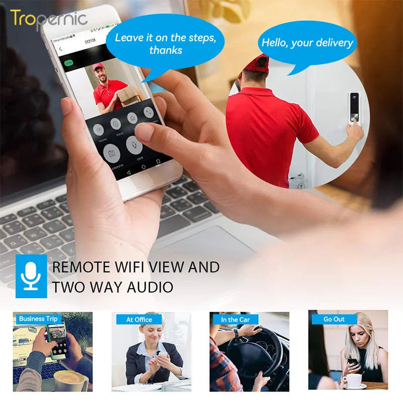 Waterproof WiFi Video Doorbell 1080P Tuya App