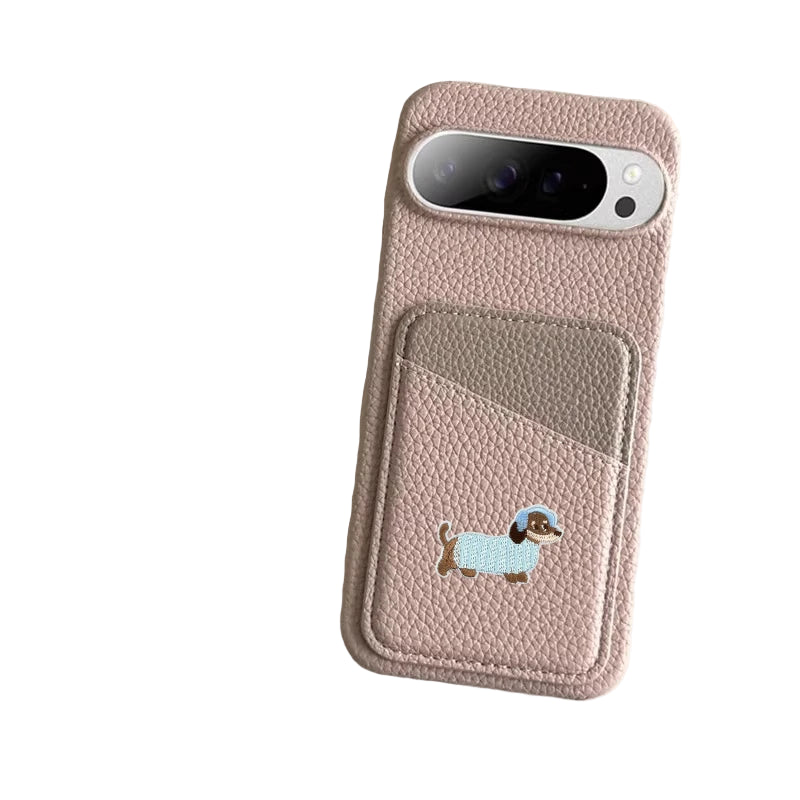 Leder Wallet Hülle mit Kartenfach für Google Pixel 10