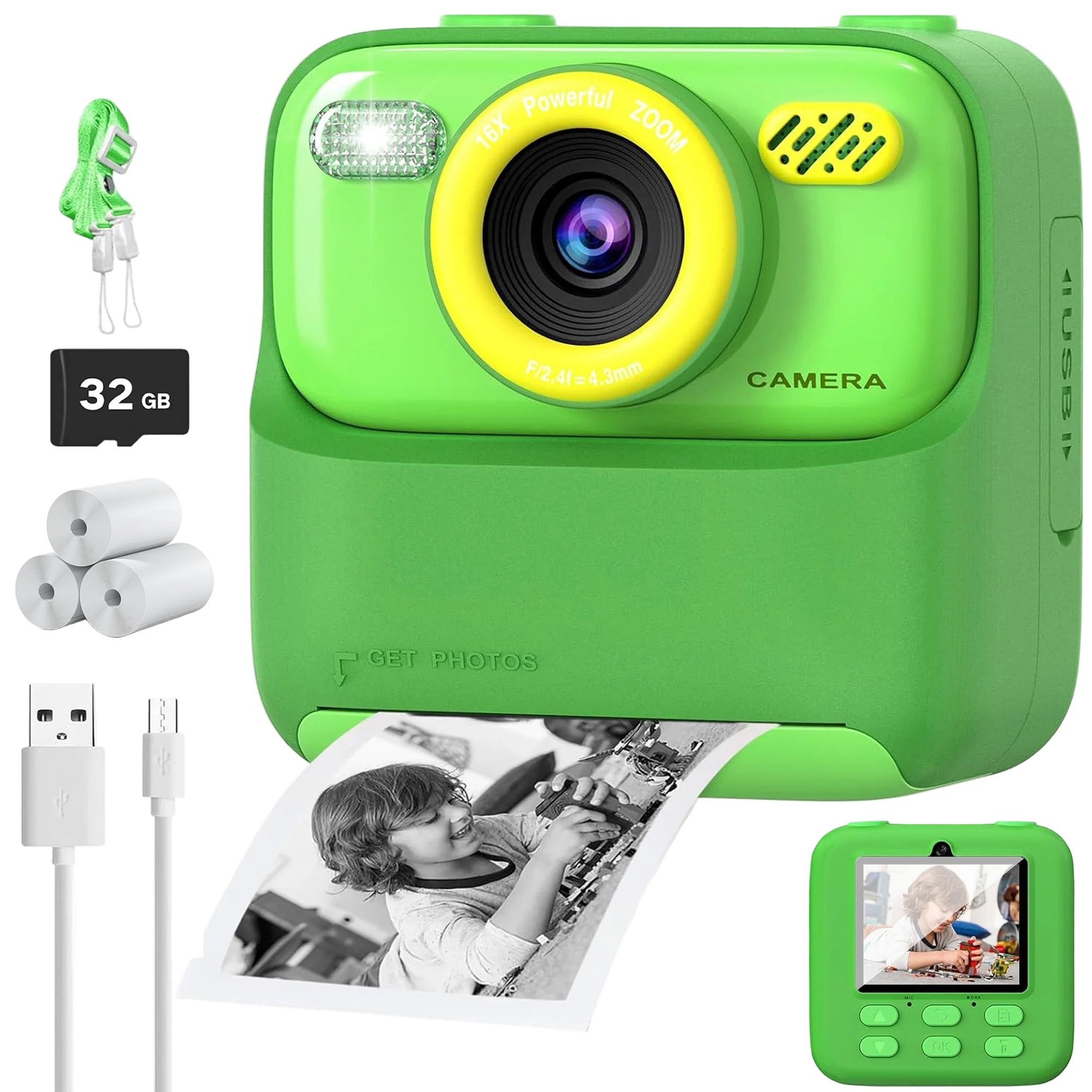 Kinder Sofortbildkamera HD Dual Kamera Selfie