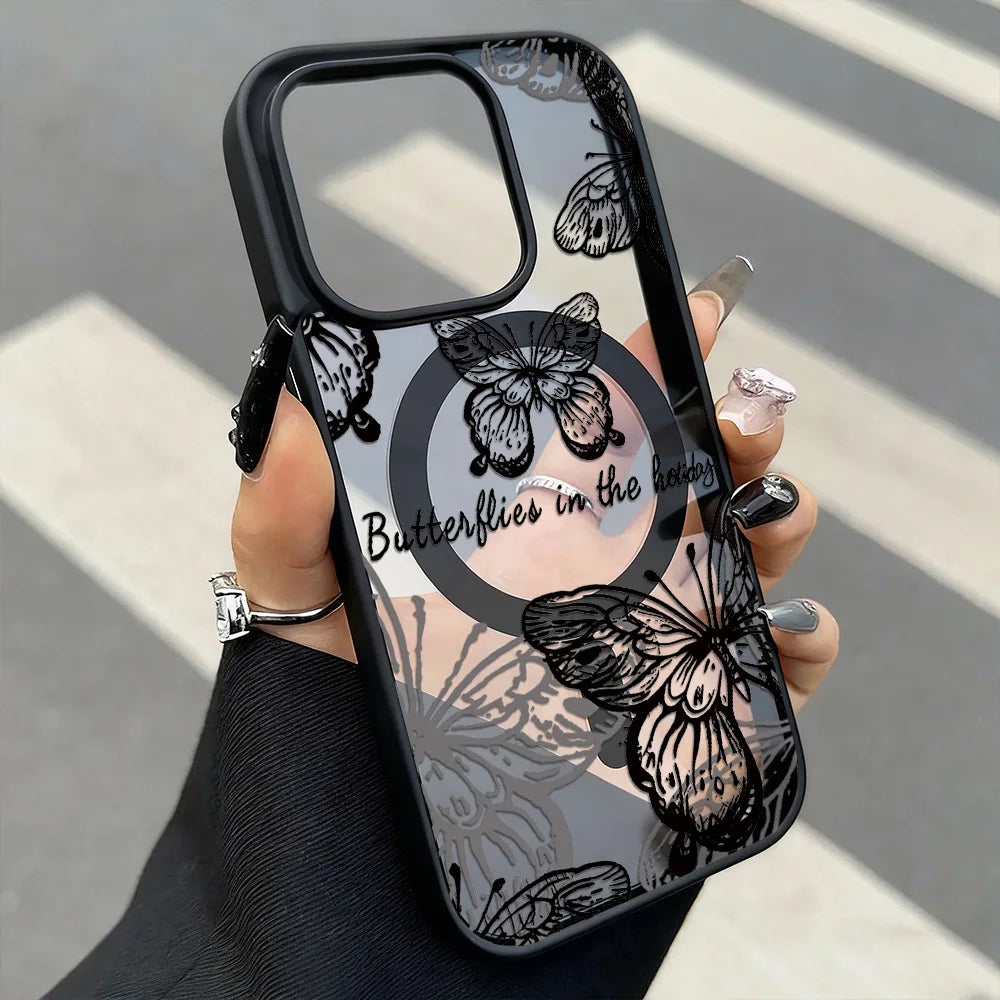 Leoparden Muster Klare Magnet Hülle für iPhone