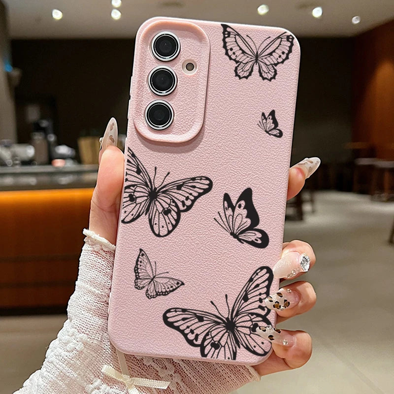 Elegante Schmetterlingshülle mit Leder-Optik für Samsung