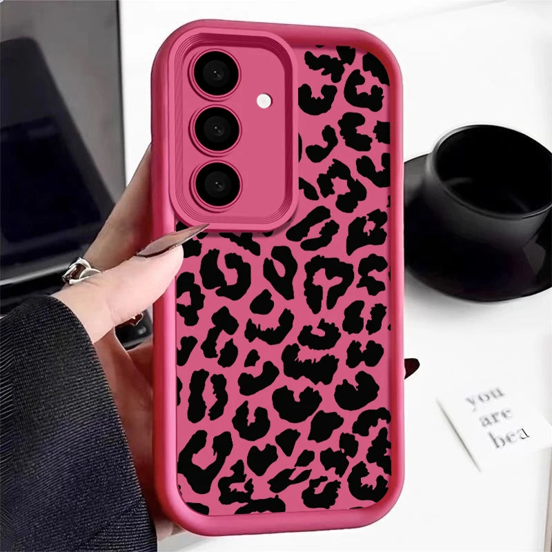 Leoparden Hülle Schwarz für Samsung Galaxy Modelle