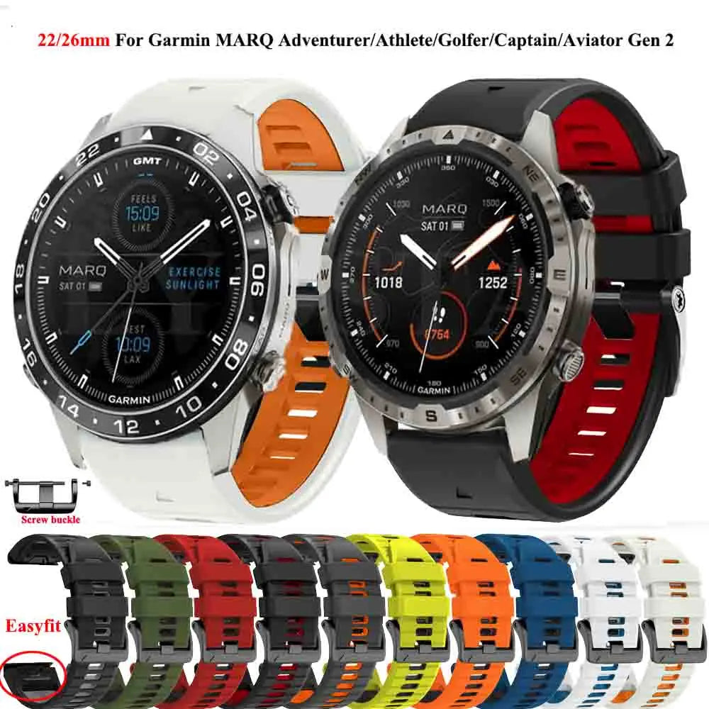 QuickFit 22/26mm Silikonarmband für Garmin MARQ