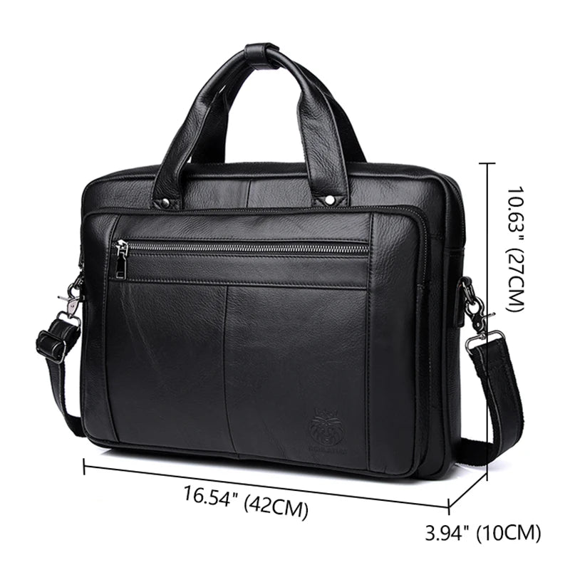 SCHLATUM Leder Business Aktentasche 16 Zoll