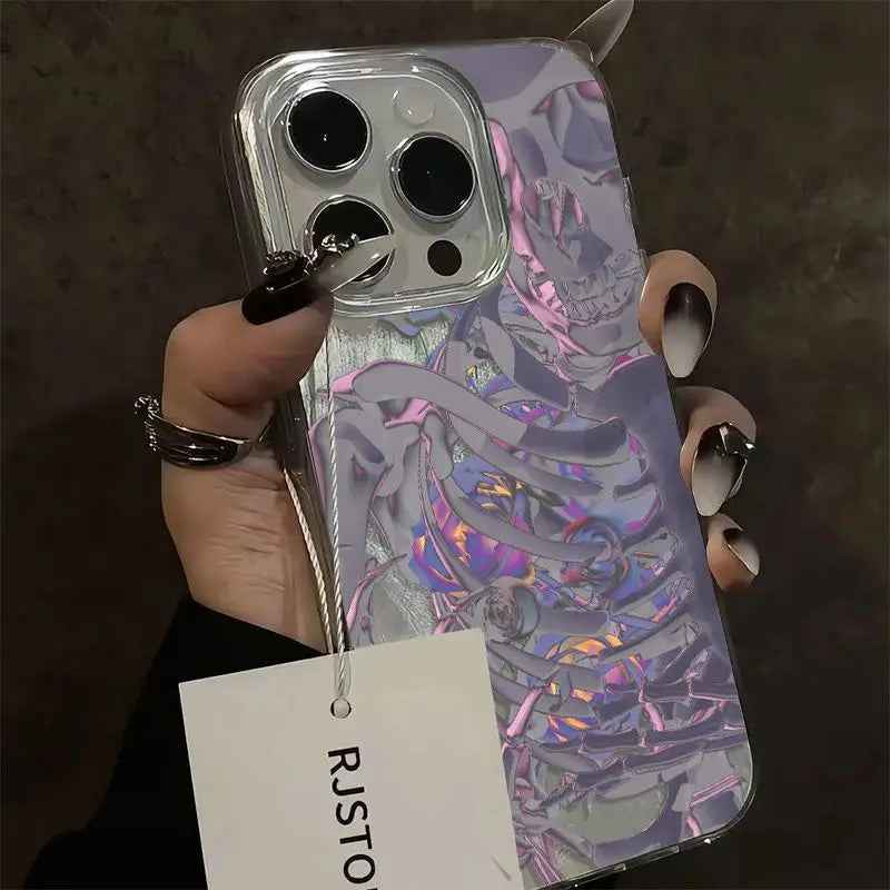 Lila Schädel Hülle für Samsung Galaxy Modelle