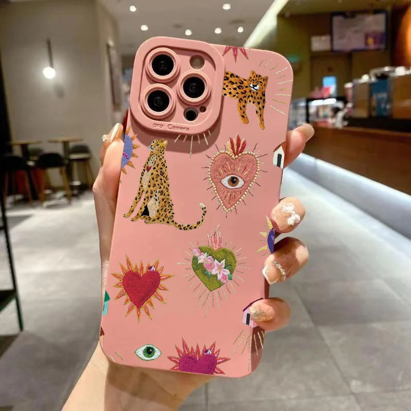 Floral Leopard Silicone Case iPhone