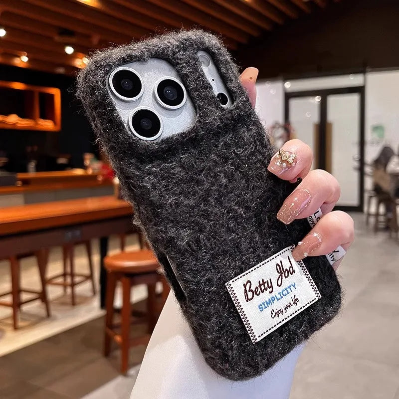 3D Herbst Winter Plüsch Hülle für iPhone 17 ProMax
