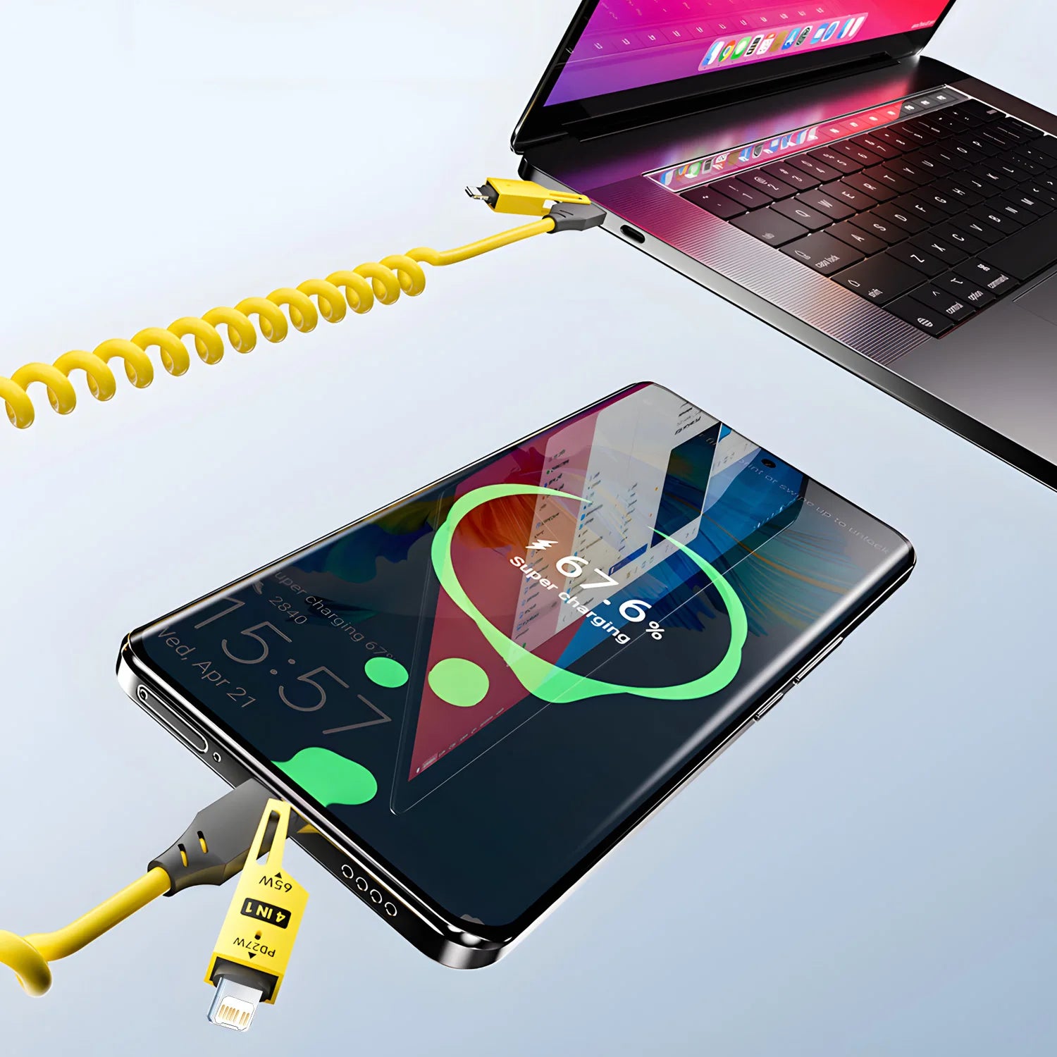 USB-C 4-in-1 65W Schnellladekabel Zink