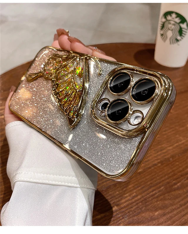 Luxus Glitzer Schmetterling Hülle für iPhone 17 Pro Max