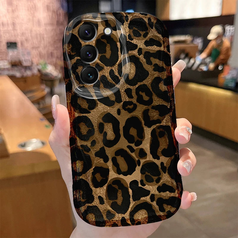 Leopardenhülle für Galaxy S24–A50 Stylisch & Robust