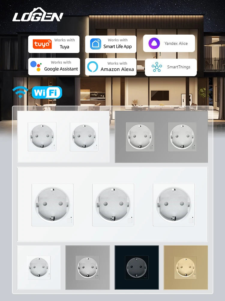 Smart WiFi socket EU USB Type-C Timer Alexa