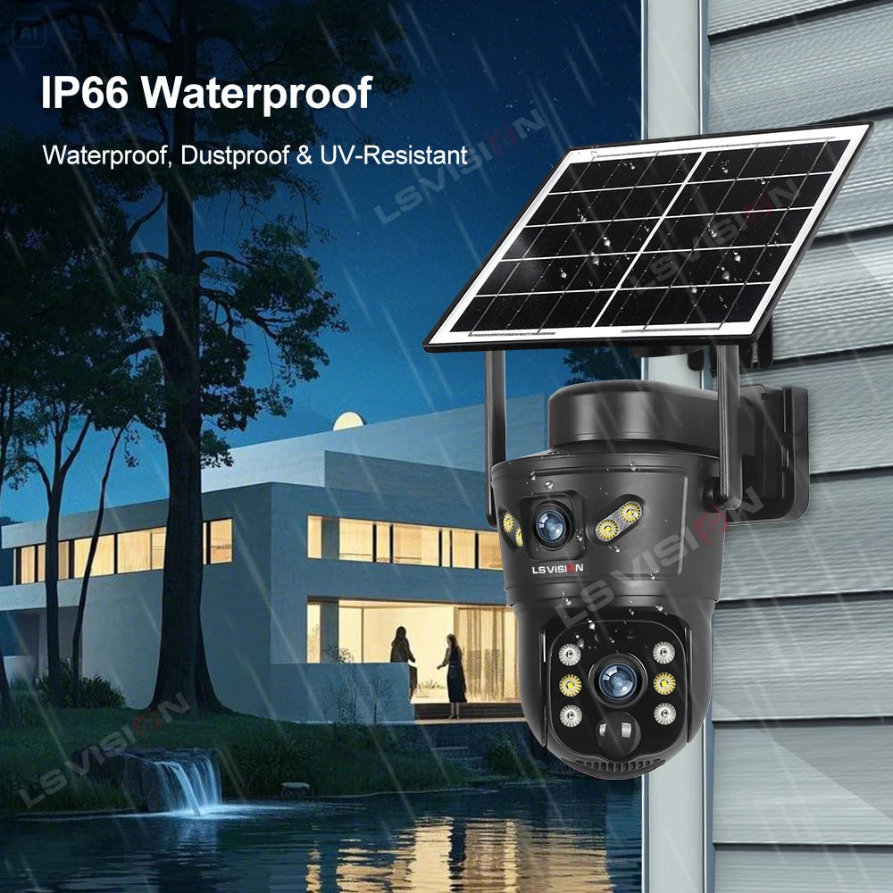 4G Solar Outdoor Kamera 8MP Dual-Linse PIR Nachtsicht