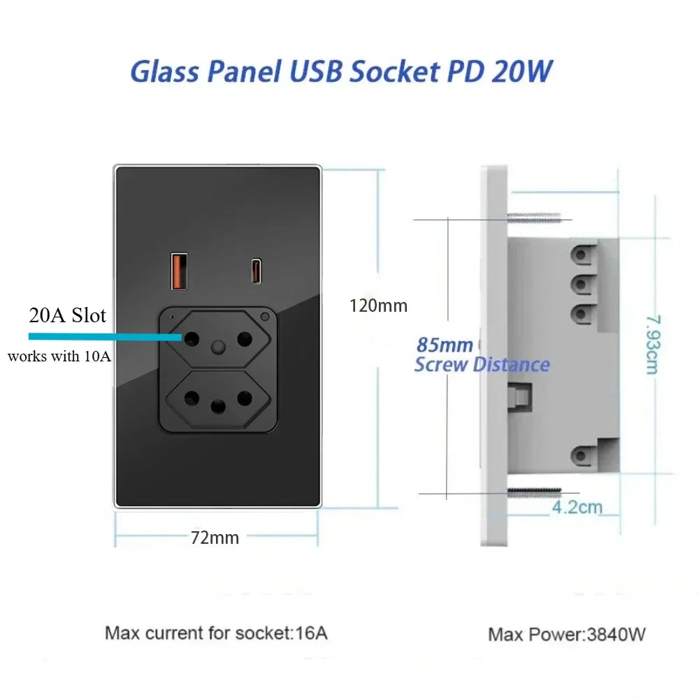 Smarte WLAN-Steckdose Brasilien mit USB-C 30W