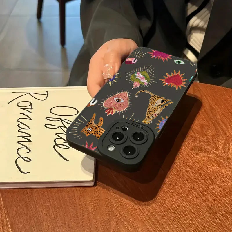 Floral Leopard Silicone Case iPhone