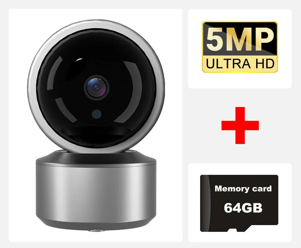 360° PTZ 5MP WiFi Überwachungskamera mit Nachtsicht
