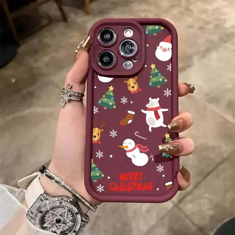 Reh Weihnachtsbaum Silikon Case für Samsung S25