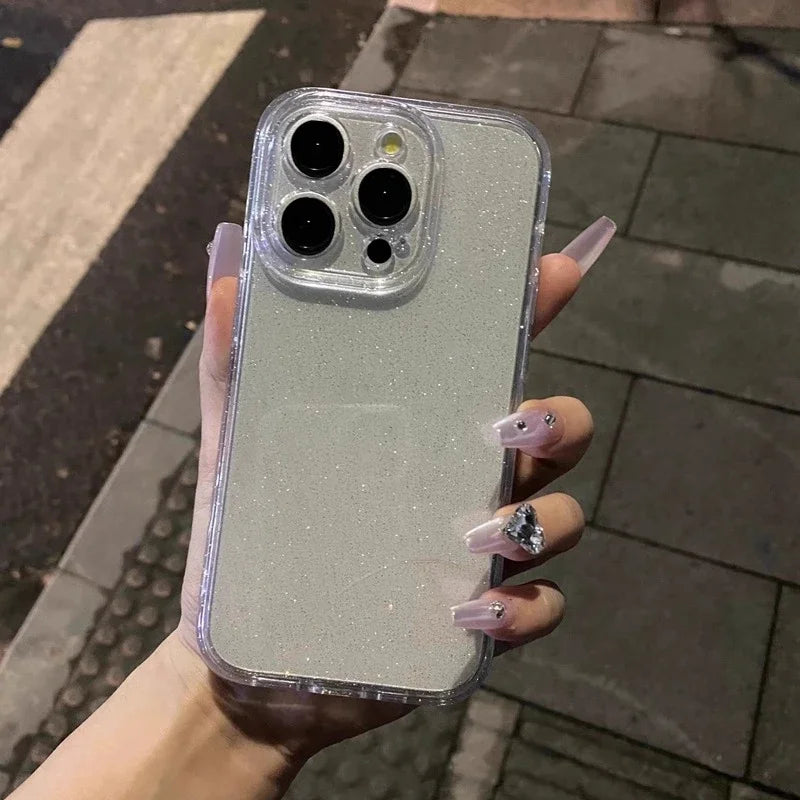 Glitzer Klare Silikonhülle iPhone 11-16