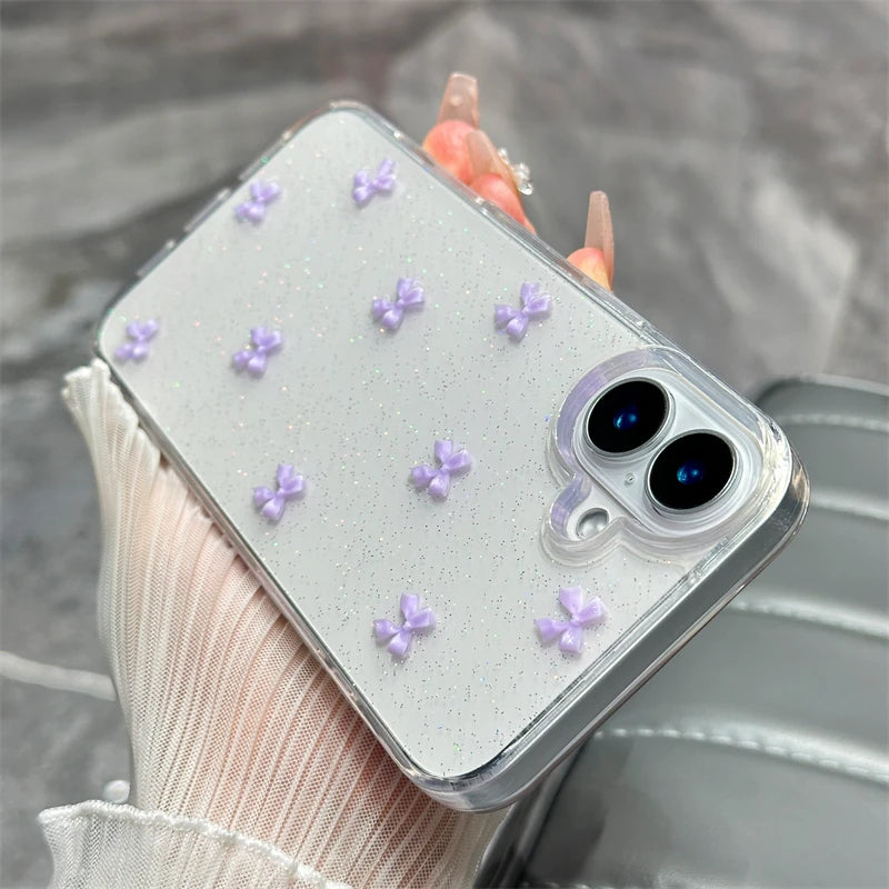 3D Schleifen Glitzer Hülle iPhone 11-16