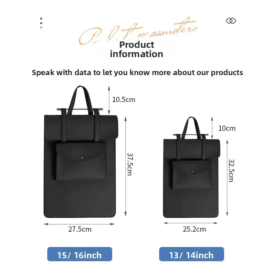 Elegante PU-Leder Laptop-Hülle 13–16 Zoll