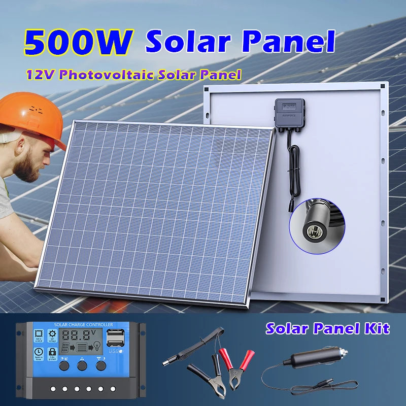 500W solar power bank kit with 12V/18V panel