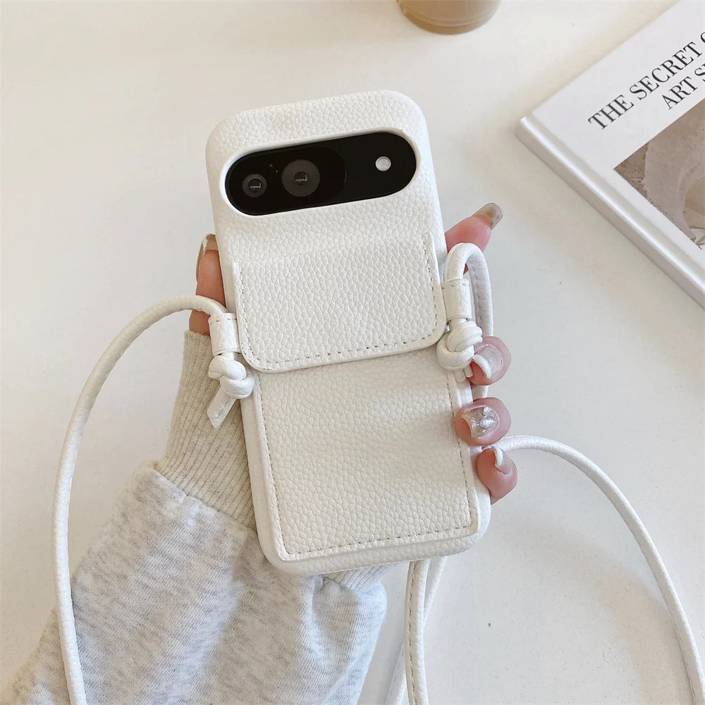 Luxus Leder Wallet Hülle für Google Pixel 9 Pro