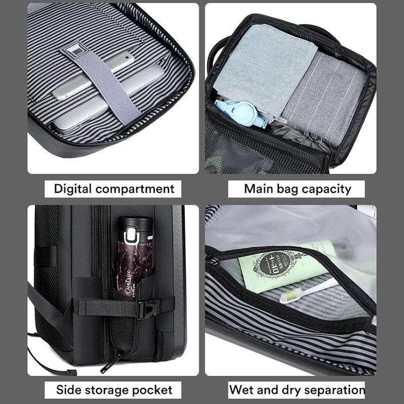 Herren 17" Laptop Rucksack Hartschale