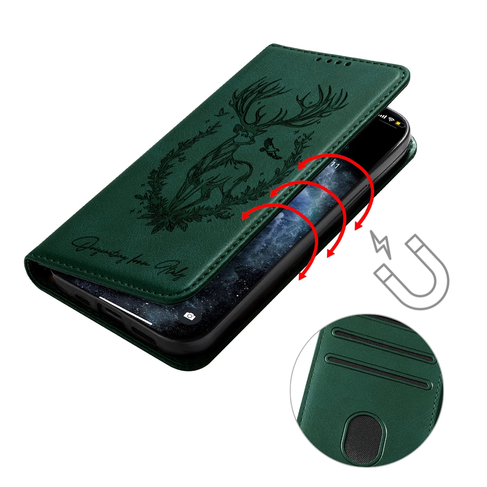 3D Tier Leder Flip Hülle für Xiaomi/Poco