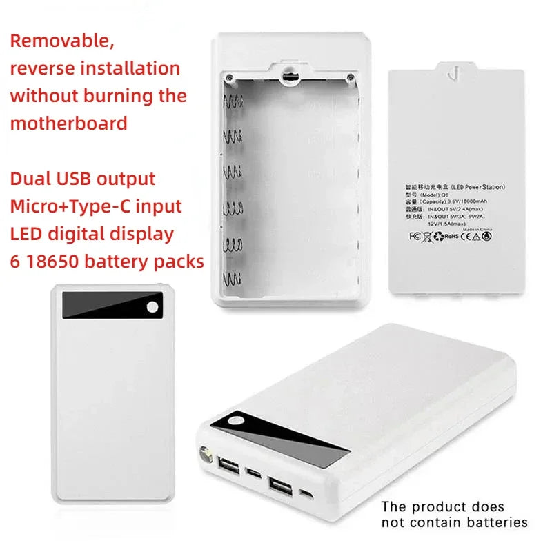 Tragbare DIY Powerbank Hülle 6x18650
