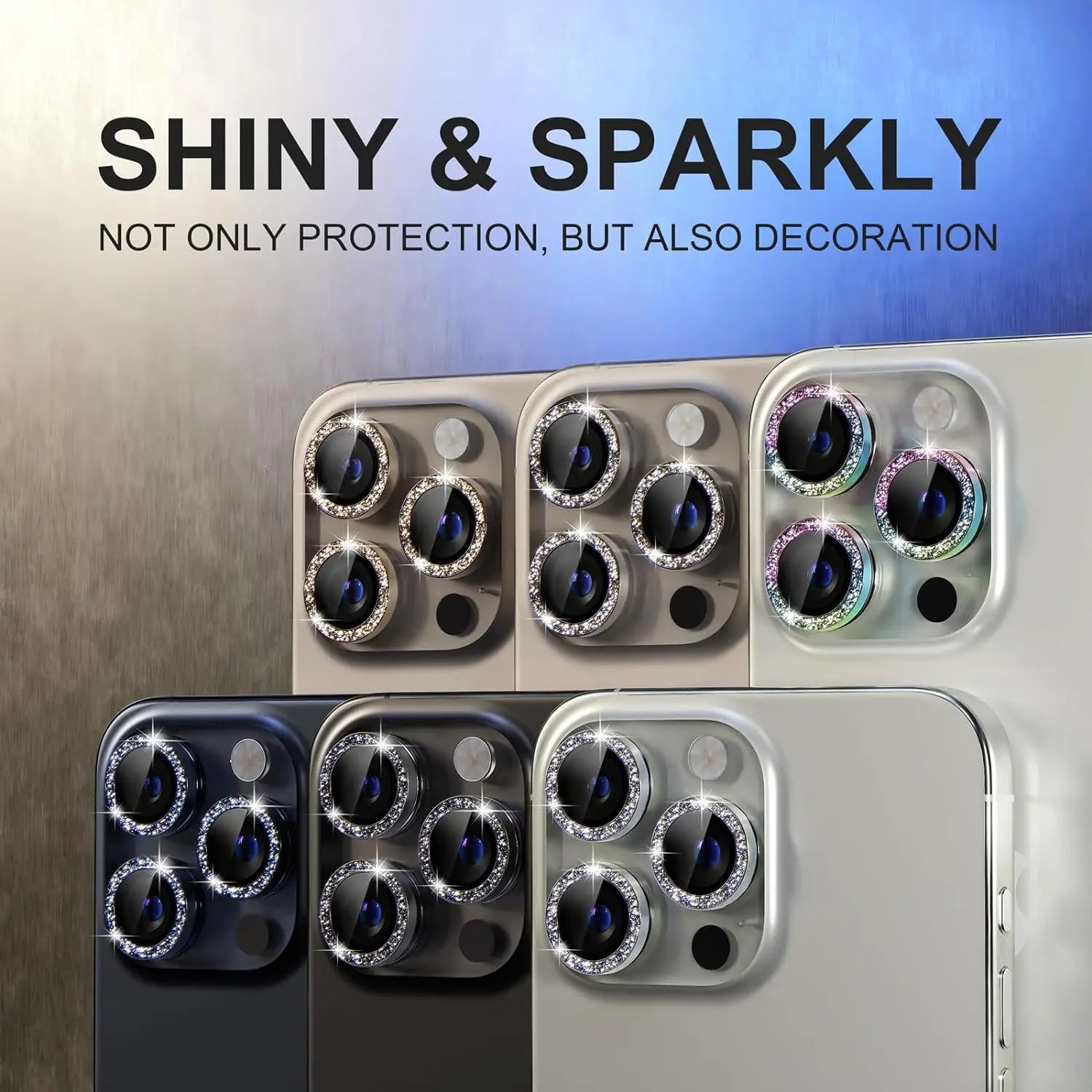 Titan Grau Glitter Schutzglas für iPhone 17