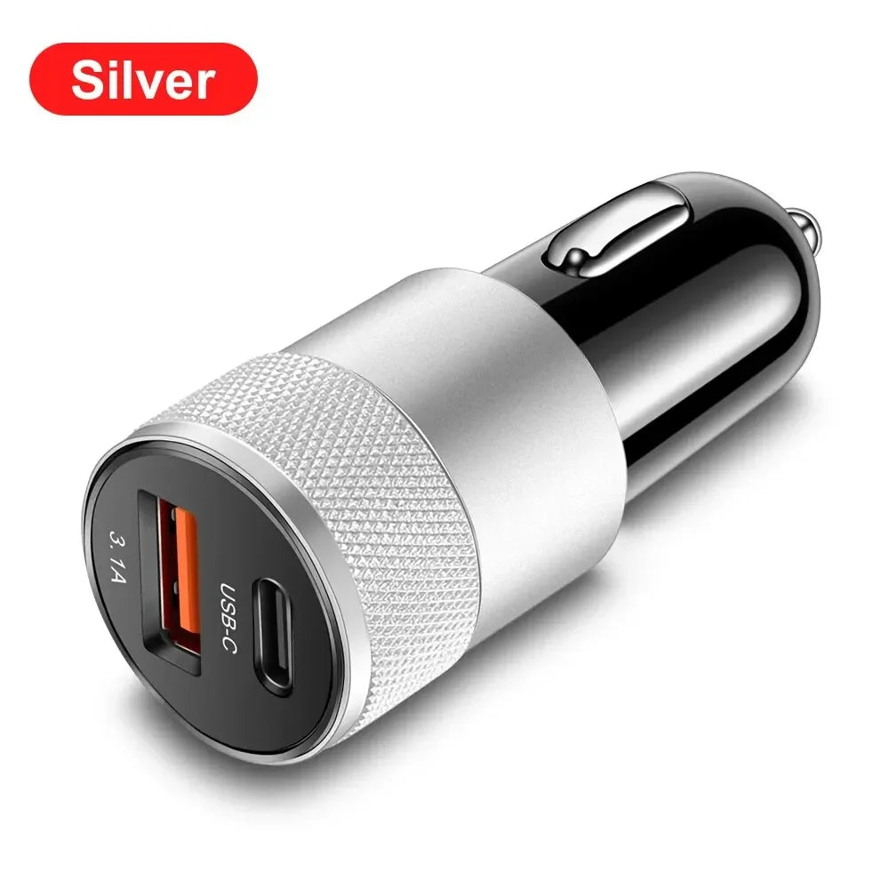 3,1A USB Auto Ladegerät mit Typ-C Adapter