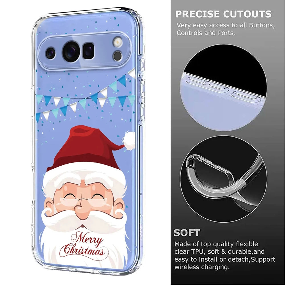 Transparent Christmas phone case for Google Pixel