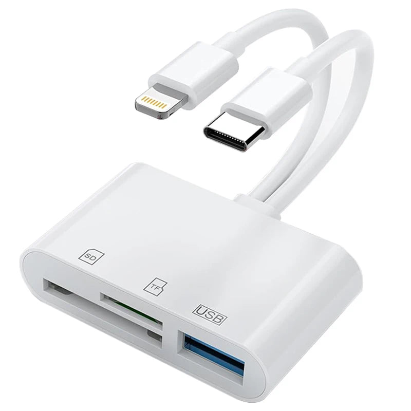 3-in-1 USB OTG Kartenleser Adapter für iPhone iPad