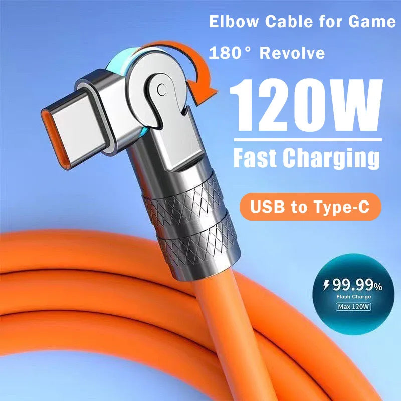 120W USB-C 180° Schnellladekabel