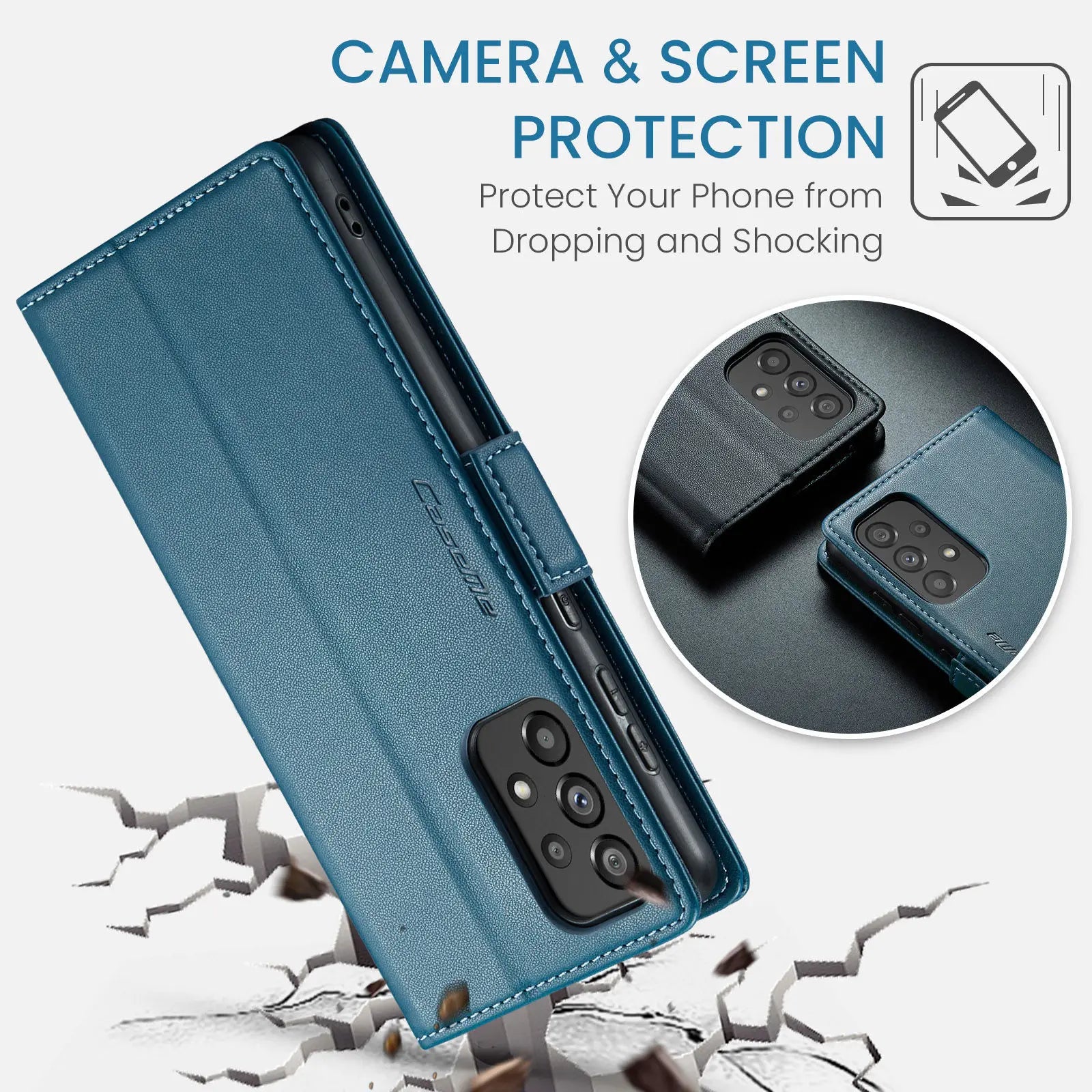 CaseMe Leder Klapphülle für Galaxy A-Serie
