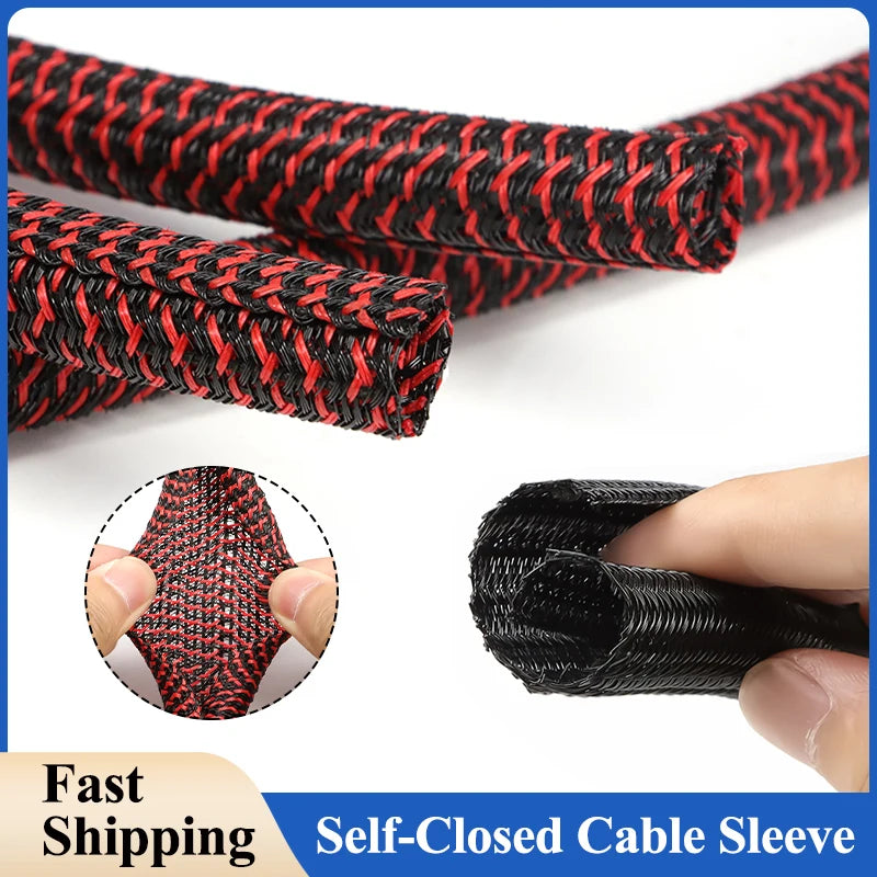 Rot-Schwarzer Selbstschließender Kabelschutz PET