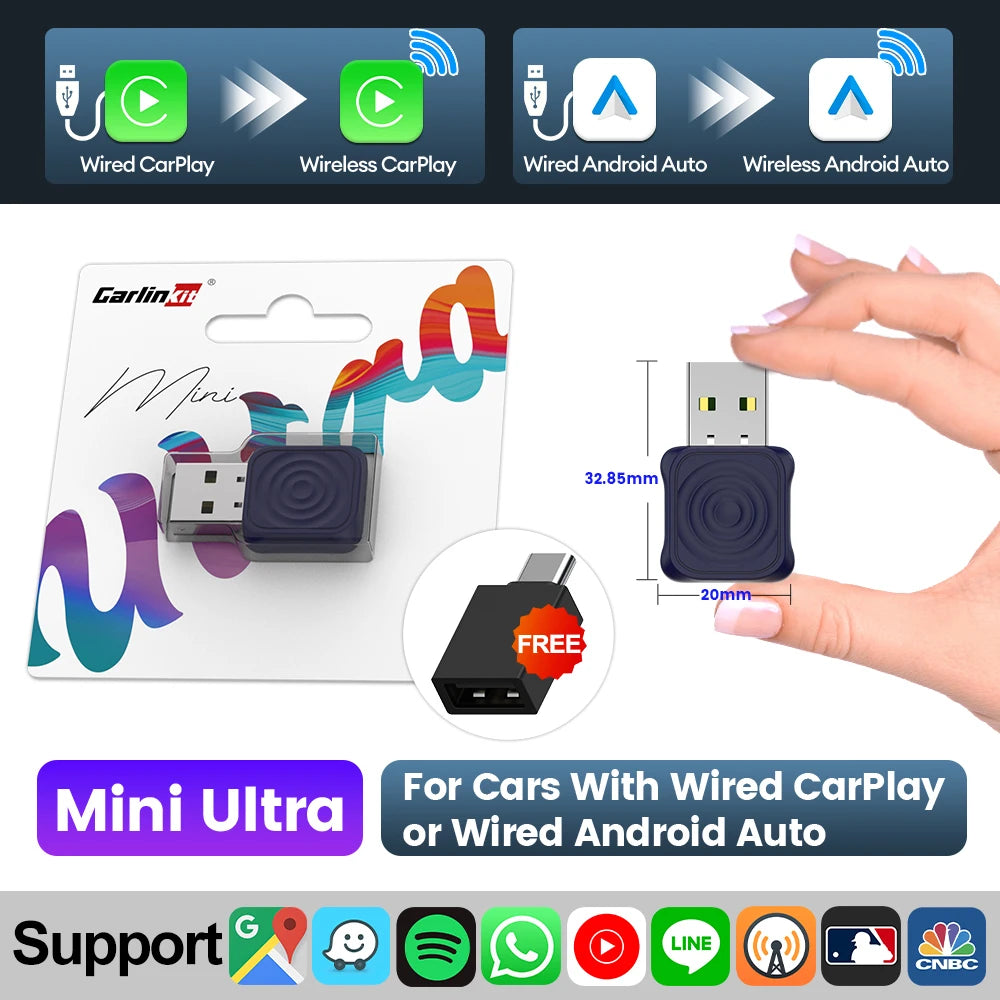 Carlinkit 2in1 Wireless CarPlay Android Auto Adapter