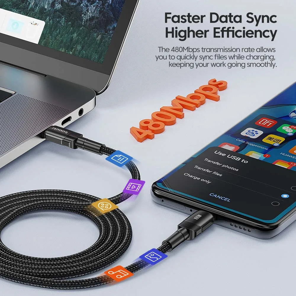 Toocki 100W USB-C Typ-C Schnellladekabel