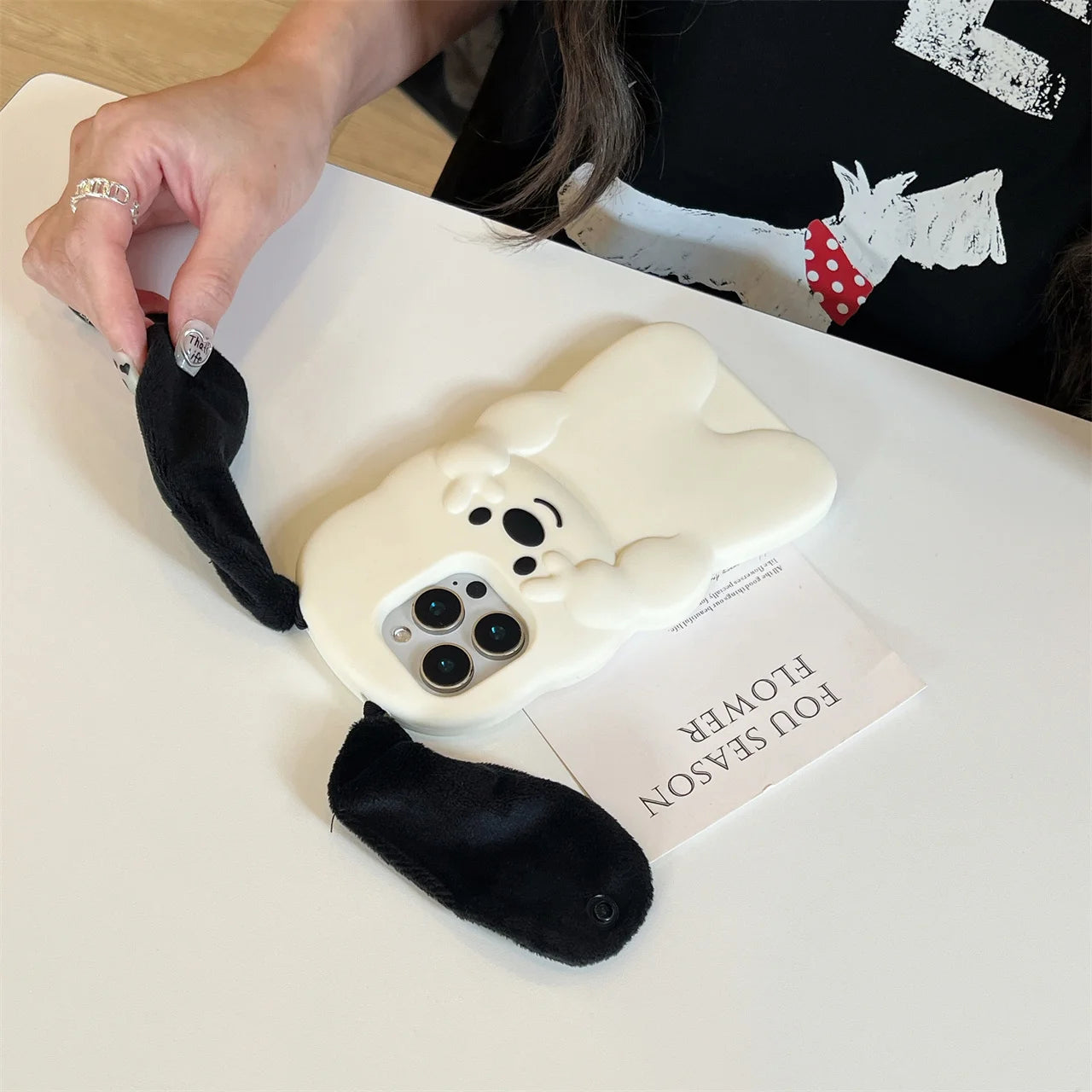 Lustige 3D Hund Handyhülle mit Ohren für iPhone