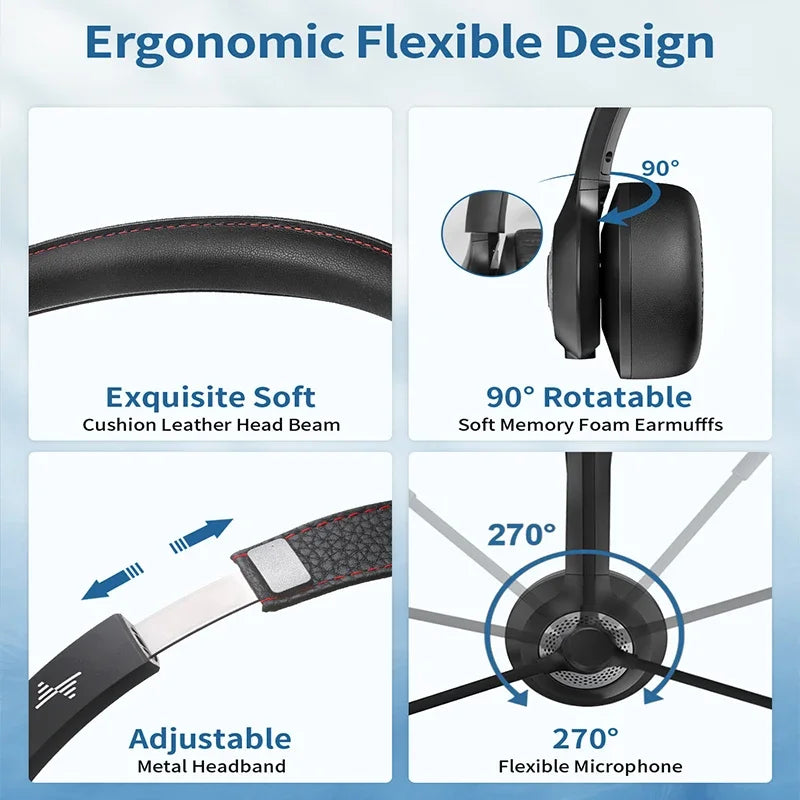 Bluetooth Headset EH02U ANC USB für PC & MacBook