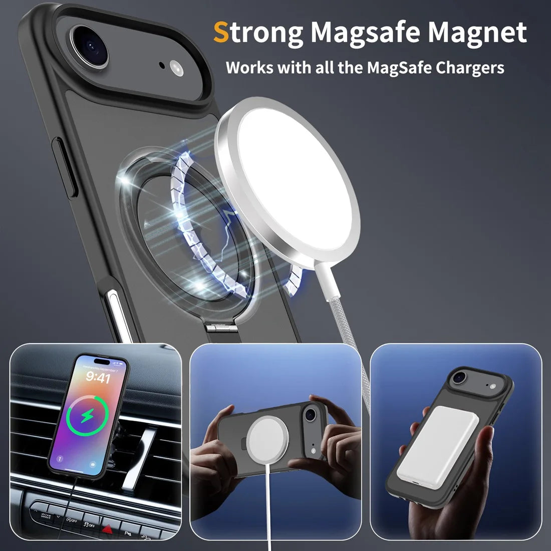 Für iPhone 17 Air – Hülle mit Ständer, MagSafe, stoßfest