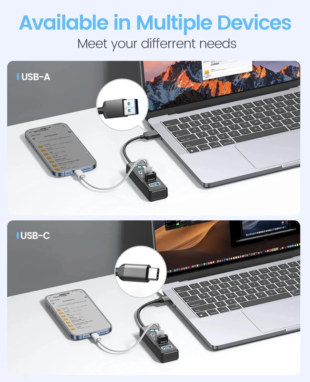ORICO USB 3.0 HUB 4-Port Typ-C Splitter