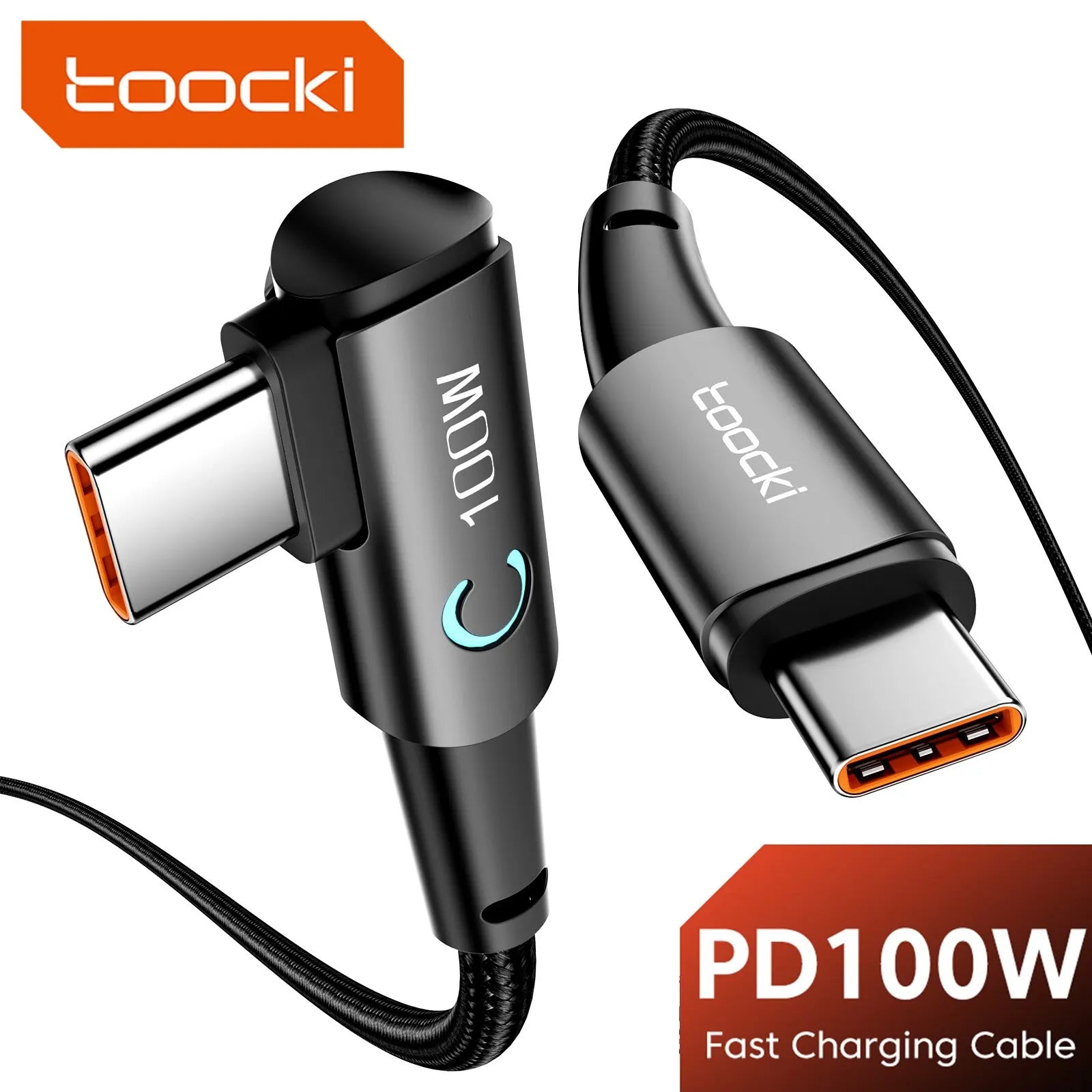 Toocki 100W USB-C 90° Ladekabel