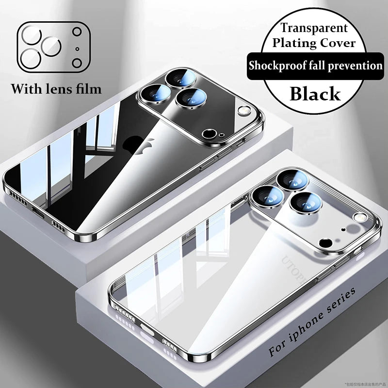 Transparente Anti-Fall-Hülle mit Linsenschutz iPhone 17