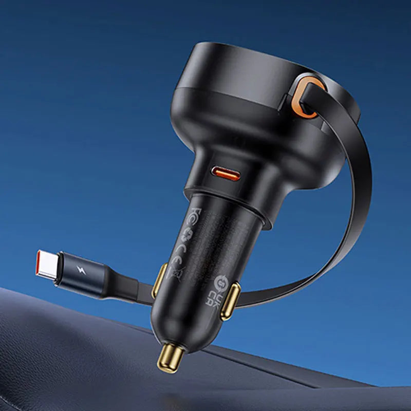 Baseus 60W Autoladegerät mit einziehbarem Kabel