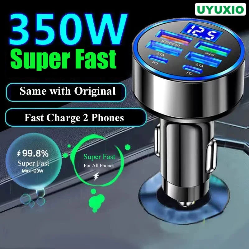 UYUXIO 6-in-1 USB-C Autoladegerät Adapter PD