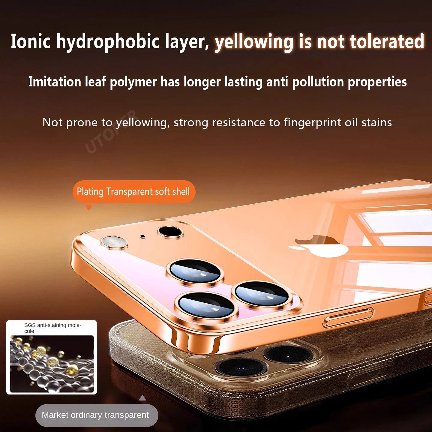 Transparente Anti-Fall-Hülle mit Linsenschutz iPhone 17